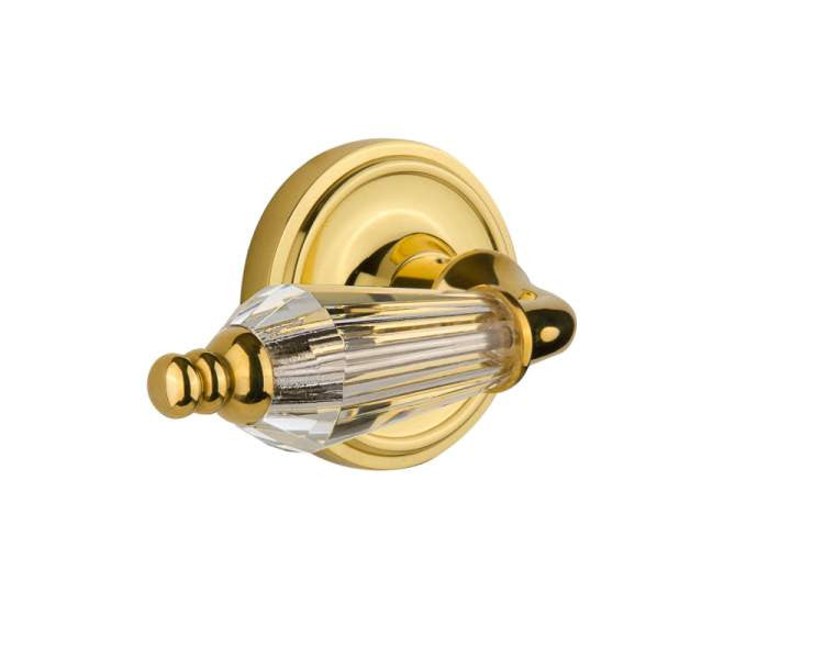 Nostalgic 714368: Classic Rosette w/Parlour Lever Privacy Door Set - Unlacquered Brass
