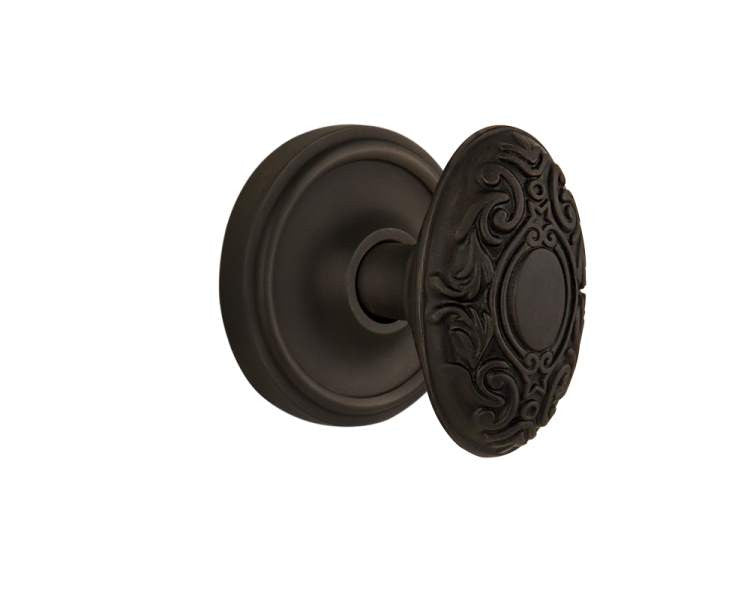 Nostalgic 704811: Classic Rosette w/Victorian Knob Single Dummy Door Set - Oil-Rubbed Bronze
