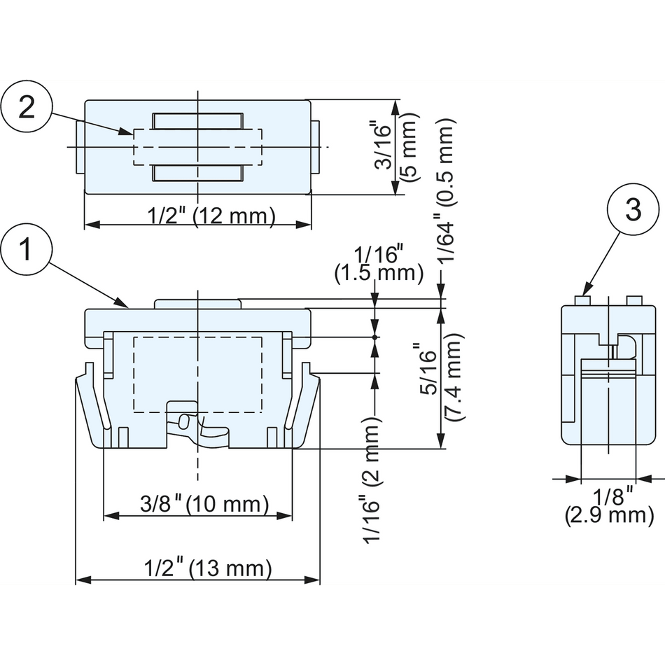 Sugatsune CM-2B: 13mm Mini Magnetic Catch - Black