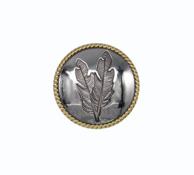 Buck Snort CN03655-819-6021: 1-1/4" Double Feather Cabinet Knob - Old Silver/Gold