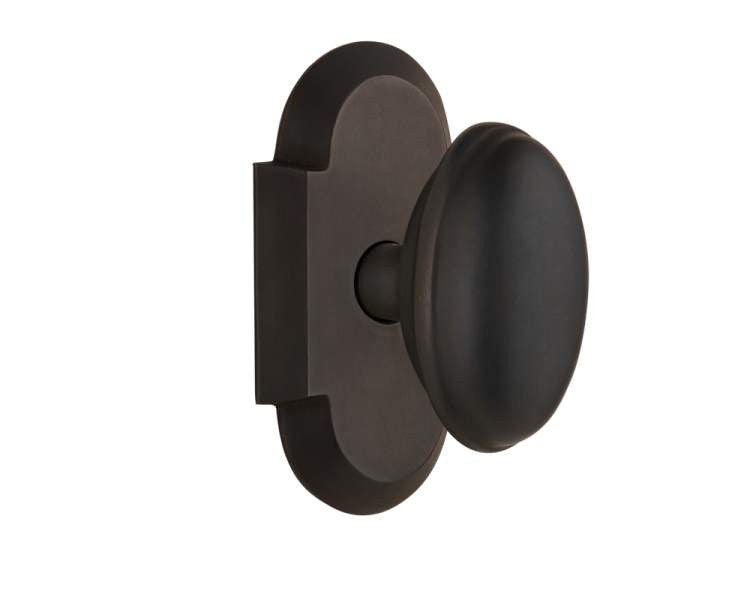 Nostalgic 713009: Cottage Backplate w/Homestead Knob Single Dummy Door Set - Oil-Rubbed Bronze