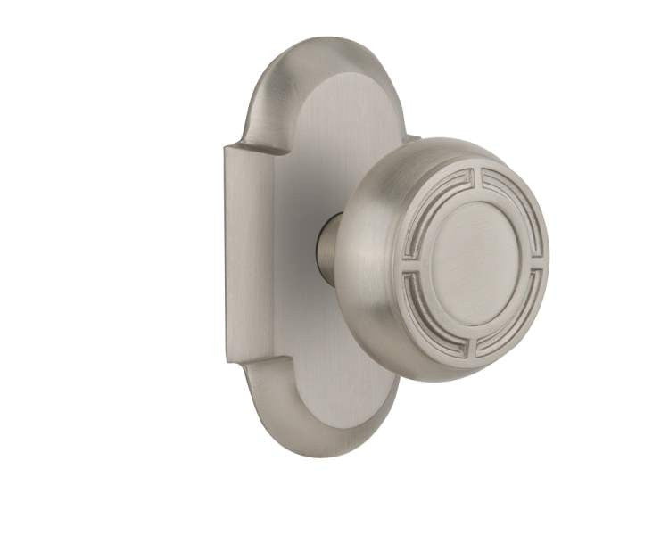 Nostalgic 715181: Cottage Backplate w/Mission Knob Single Dummy Door Set - Satin Nickel
