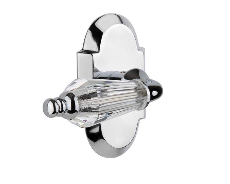 Nostalgic 714371: Cottage Backplate w/Parlour Lever Privacy Door Set - Bright Chrome