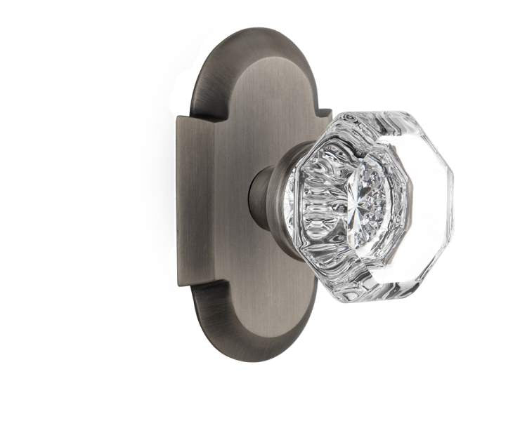 Nostalgic 712965: Cottage Backplate w/Waldorf Knob Privacy Door Set - Antique Pewter