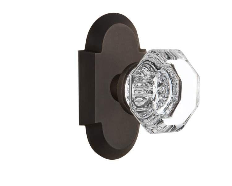 Nostalgic 712871: Cottage Backplate w/Waldorf Knob Passage Door Set - Oil-Rubbed Bronze