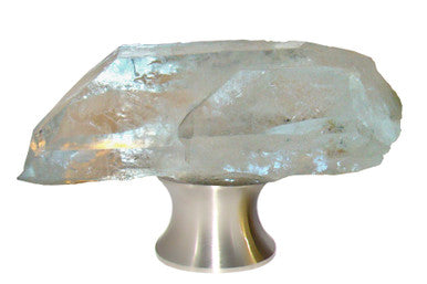 Myterra CQP.15: Crystal Quartz Point Cabinet Knob - Satin Nickel