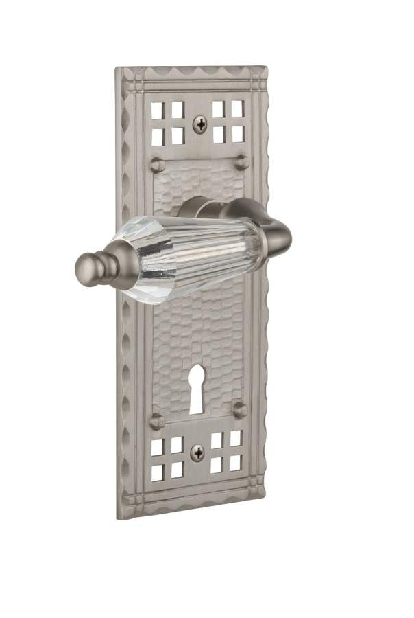 Nostalgic 714262: Craftsman Backplate w/Parlour Lever Single Dummy Door Set - Satin Nickel