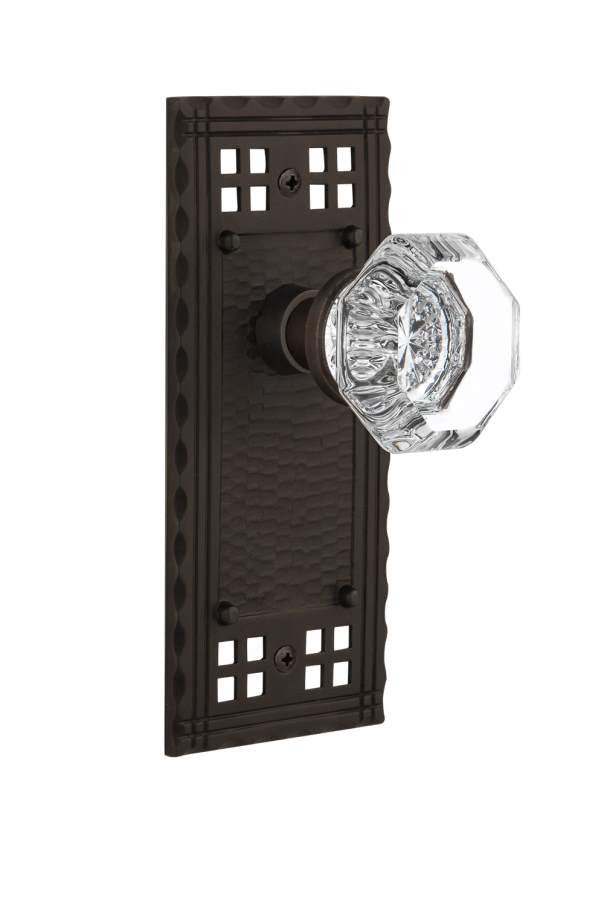 Nostalgic 715256: Craftsman Backplate w/Waldorf Knob Passage Door Set - Oil-Rubbed Bronze