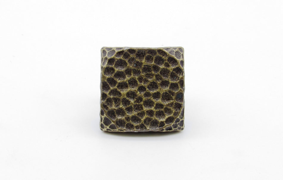 Buck Snort CV01096-1200-4P: 1" Square Hammered Clavos (4-pack) - Oxidized Brass