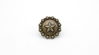 Buck Snort CV01142-1200-8P: 1-1/2" Star Clavos (8-pack) - Oxidized Brass