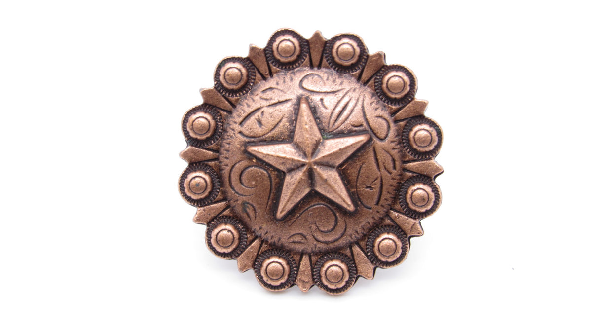 Buck Snort CV01142-2800-8P: 1-1/2" Star Clavos (8-pack) - Oxidized Copper