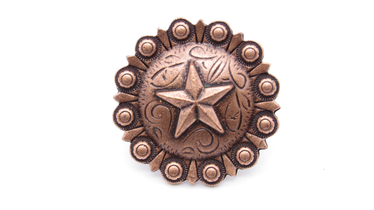 Buck Snort CV01142-2800-4P: 1-1/2" Star Clavos (4-pack) - Oxidized Copper