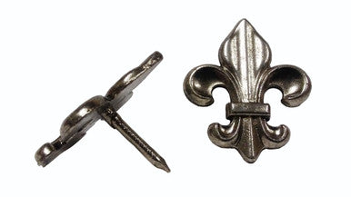 Buck Snort CV01146-1500-4P: 1-1/2" Fleur-de-Lis Clavos (4-pack) - Oxidized Nickel