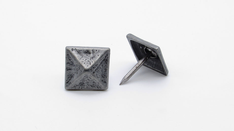 Buck Snort CV08375-5100-4P: 3/4" Square Pyramid Clavos (4-pack) - Oxidized Pewter
