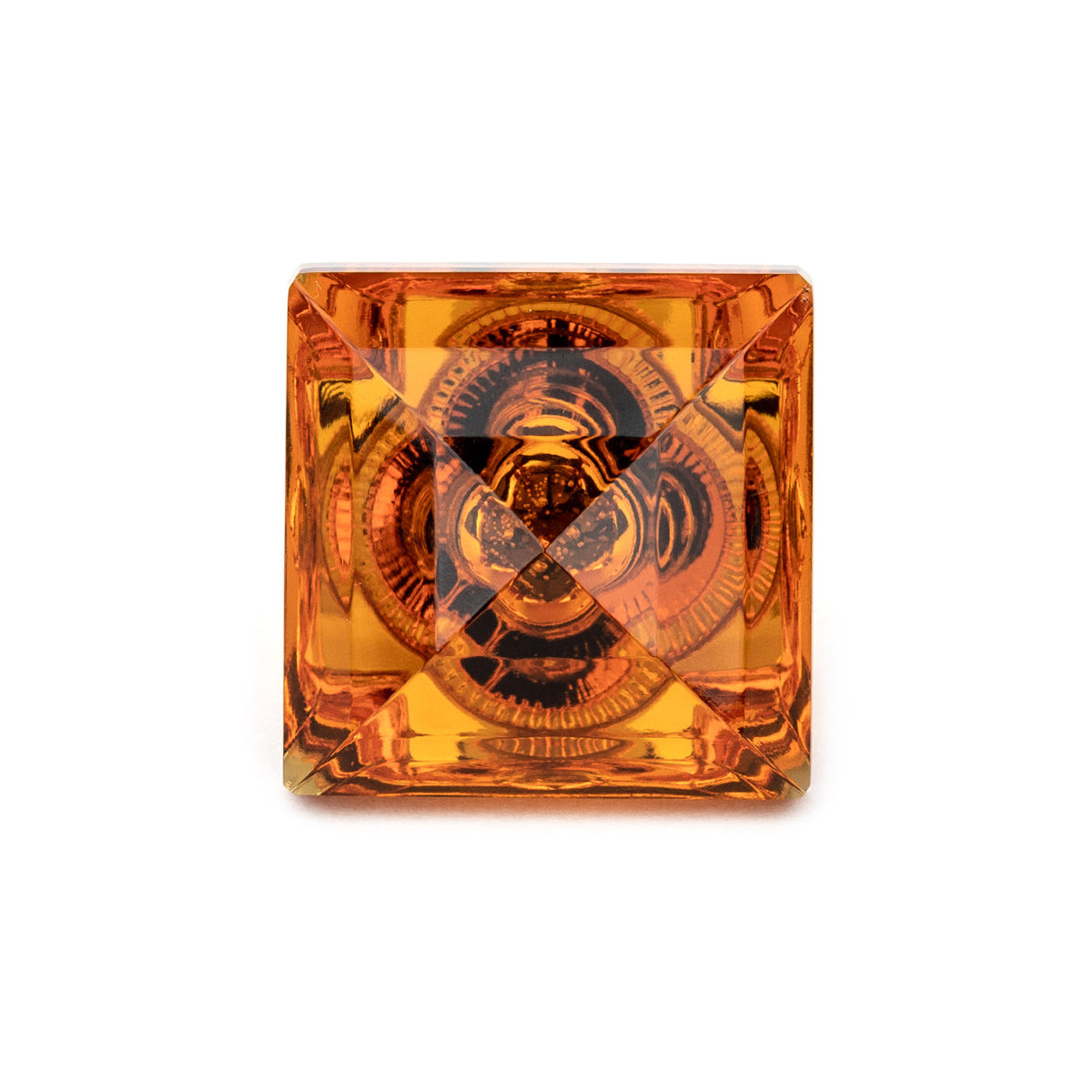 Cal Crystal M995-AMBER: 1-1/4" Square Cabinet Knob - Amber Crystal