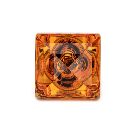 Cal Crystal M995-AMBER: 1-1/4" Square Cabinet Knob - Amber Crystal