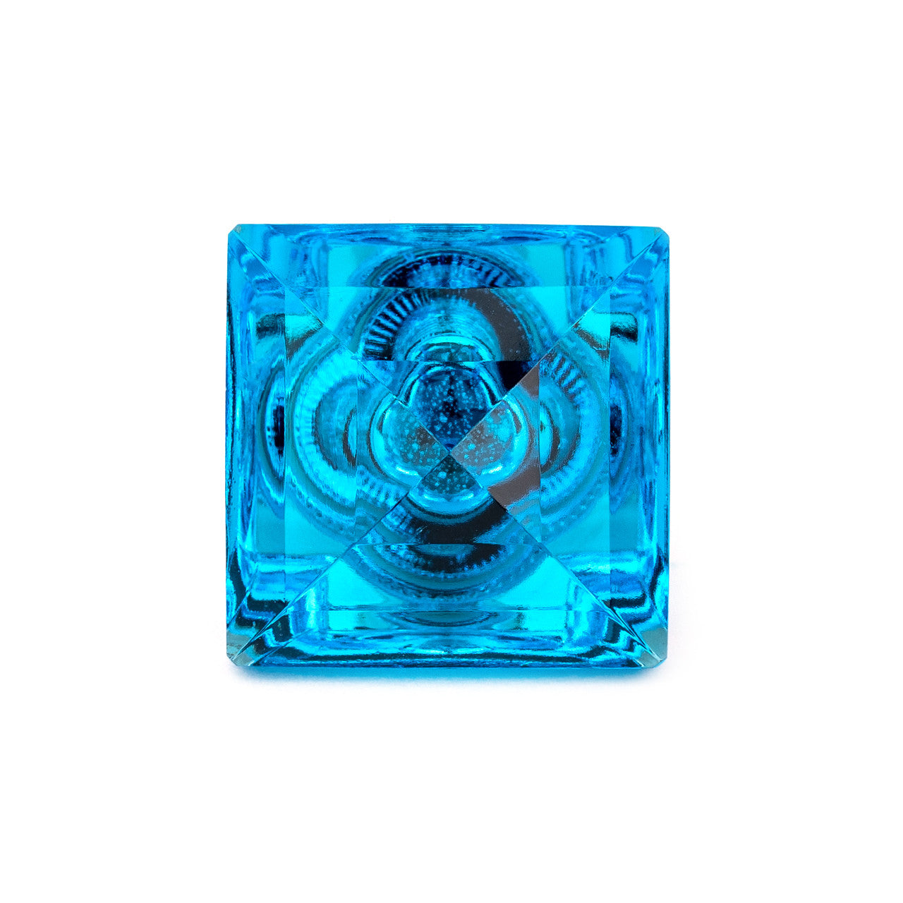 Cal Crystal M995-AQUA: 1-1/4" Square Cabinet Knob - Aqua Crystal