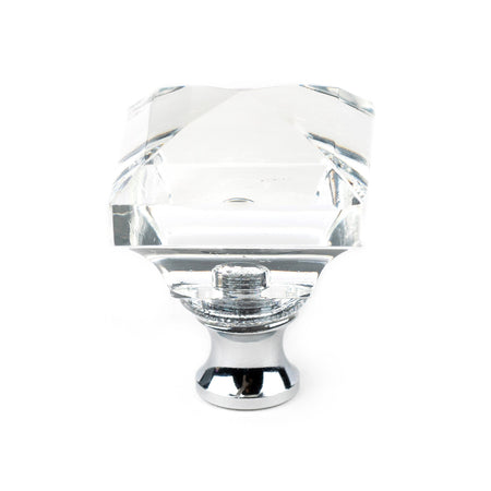 Cal Crystal M995: 1-1/4" Square Cabinet Knob - Clear Crystal