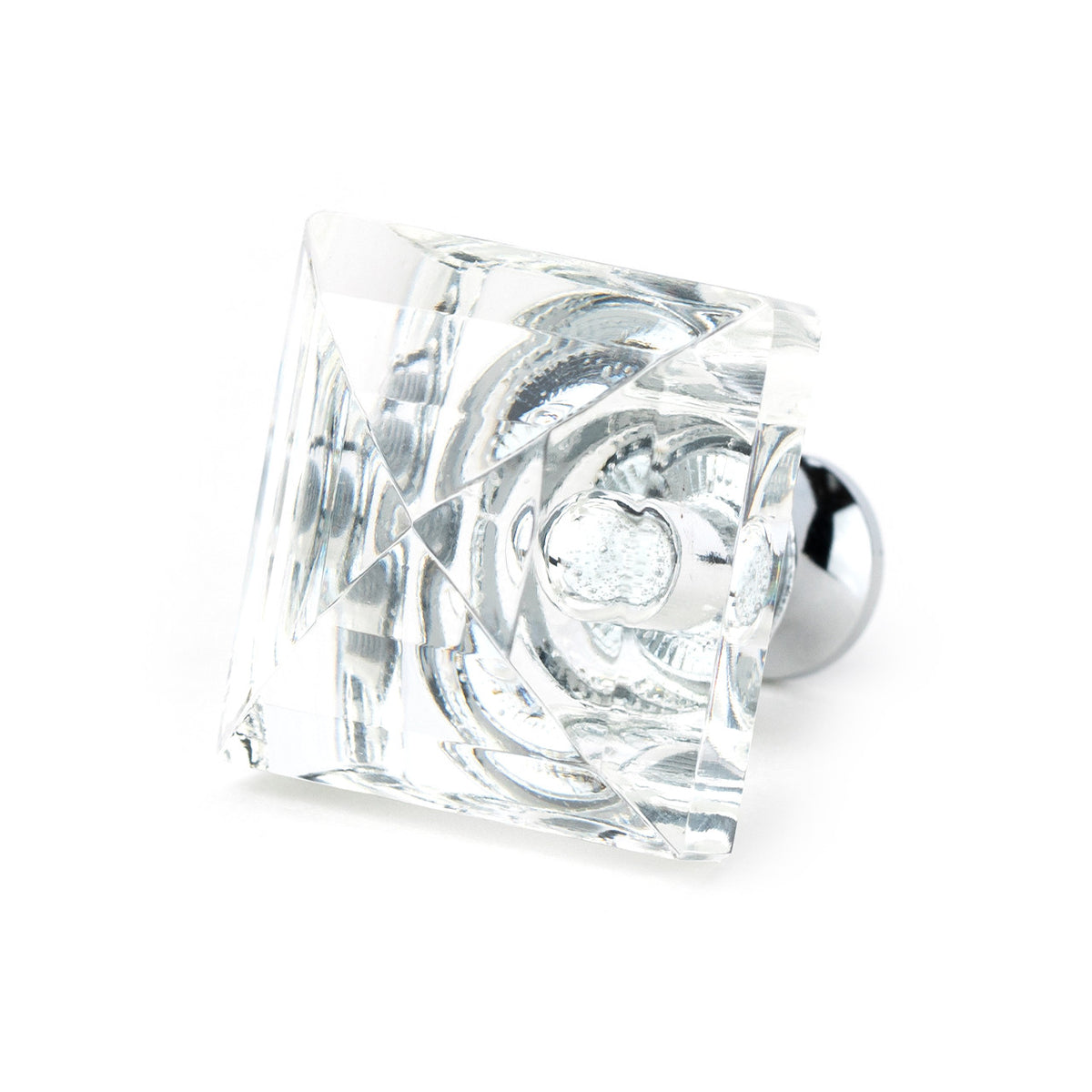 Cal Crystal M995: 1-1/4" Square Cabinet Knob - Clear Crystal