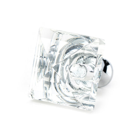 Cal Crystal M995: 1-1/4" Square Cabinet Knob - Clear Crystal