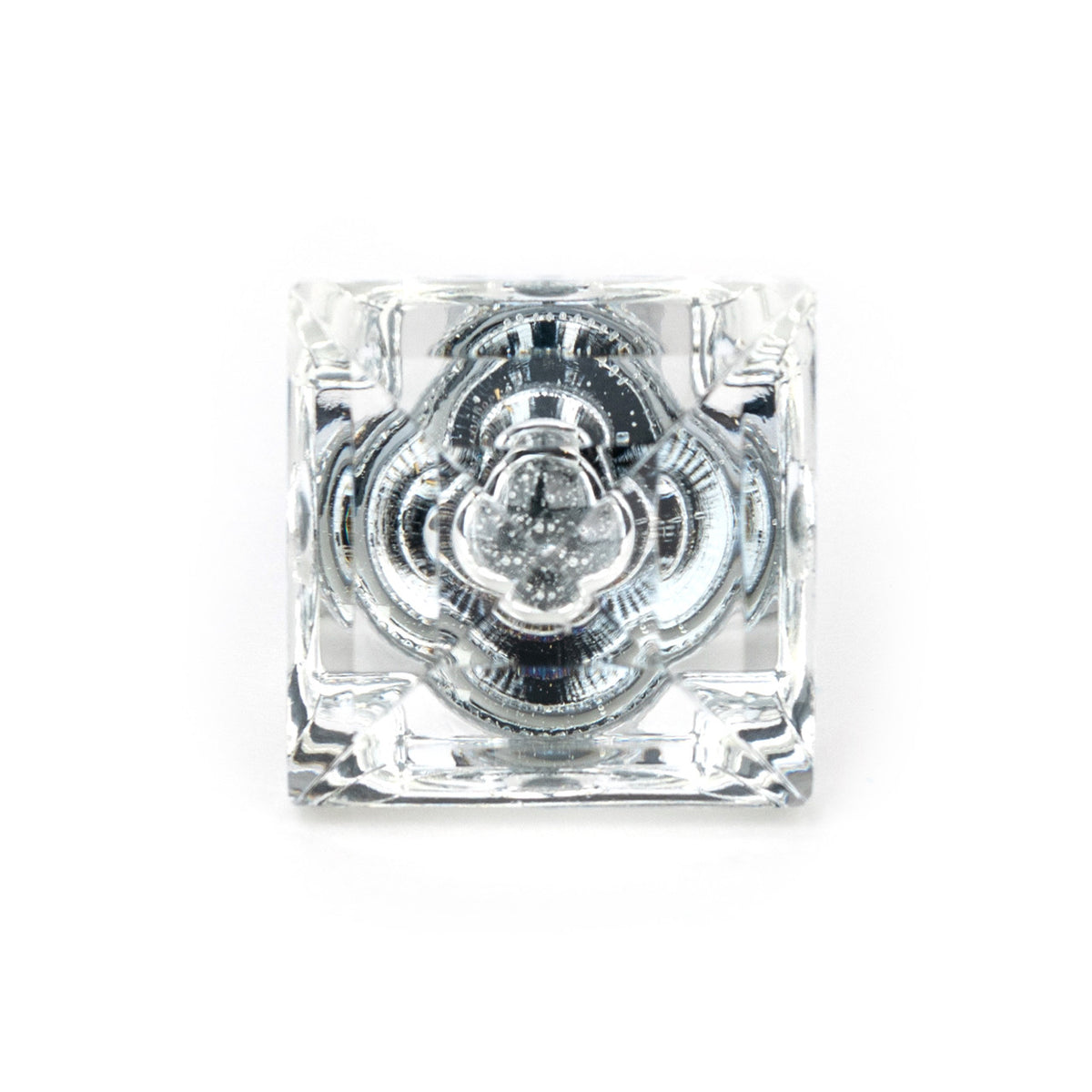 Cal Crystal M995: 1-1/4" Square Cabinet Knob - Clear Crystal