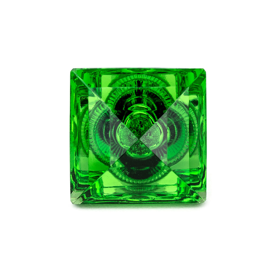 Cal Crystal M995-GREEN: 1-1/4" Square Cabinet Knob - Green Crystal