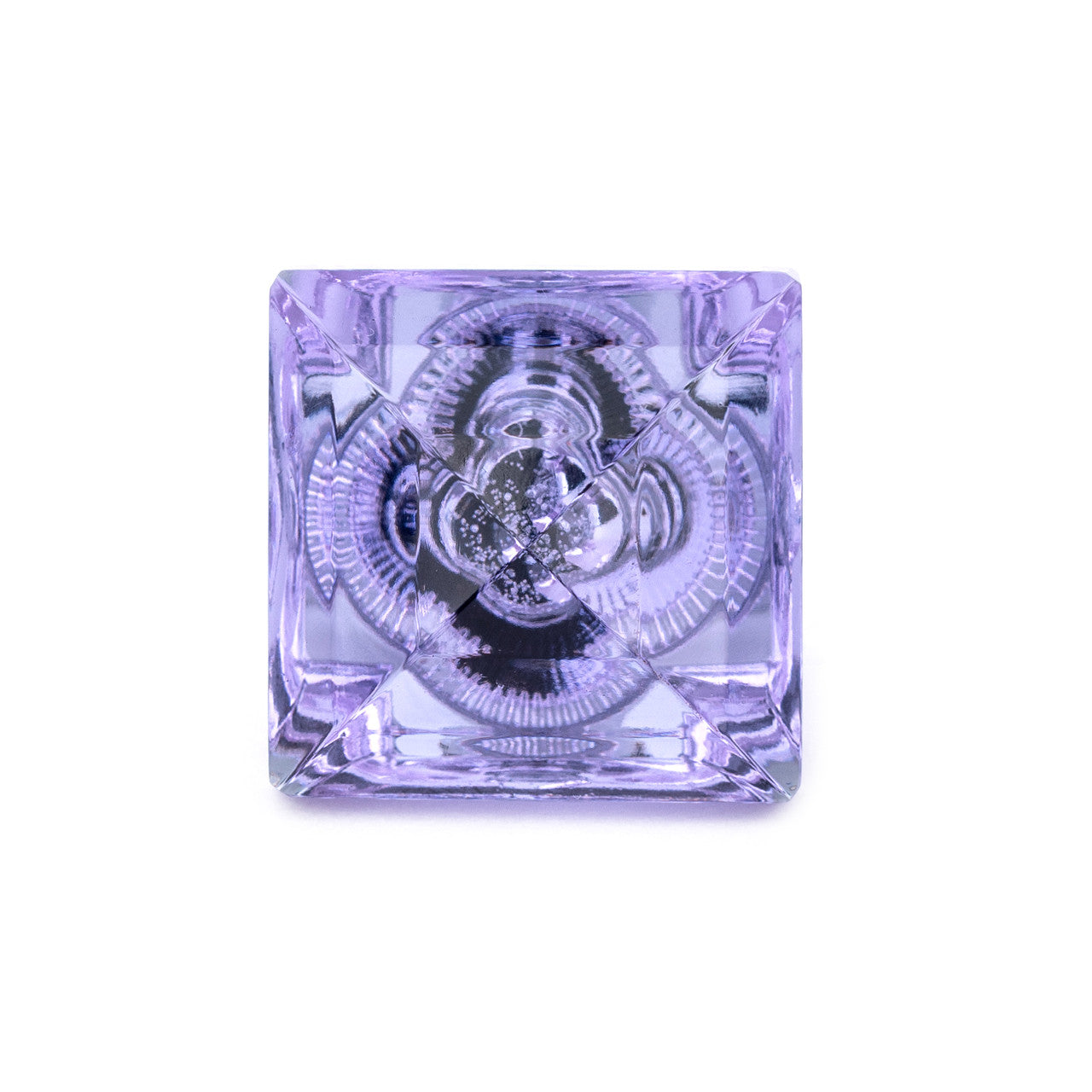 Cal Crystal M995-LAVENDER: 1-1/4" Square Cabinet Knob - Lavender Crystal