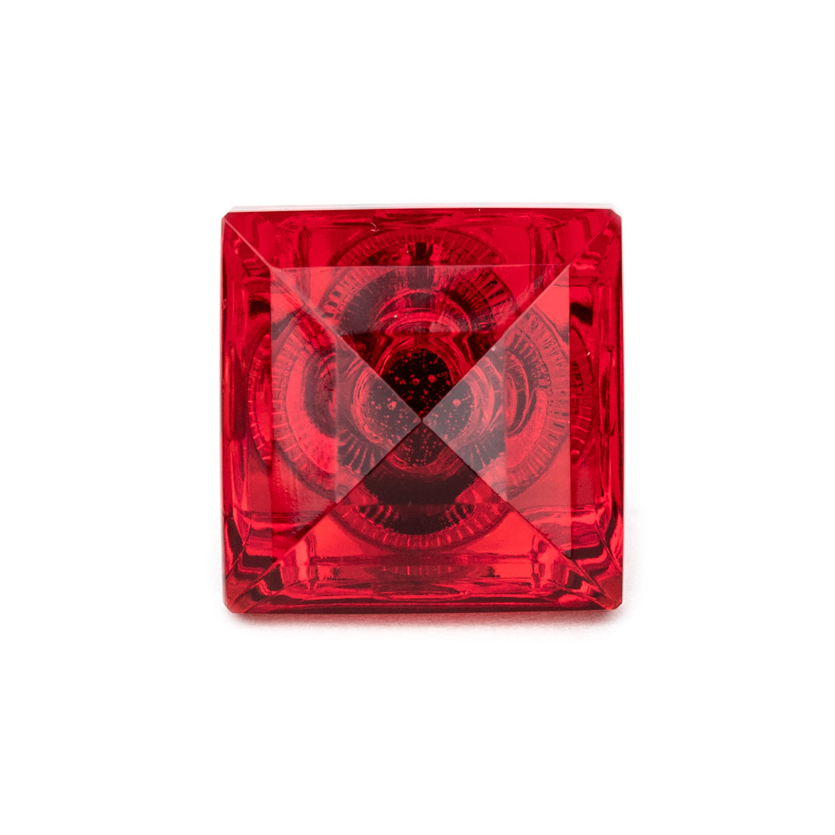 Cal Crystal M995-RED: 1-1/4" Square Cabinet Knob - Red Crystal