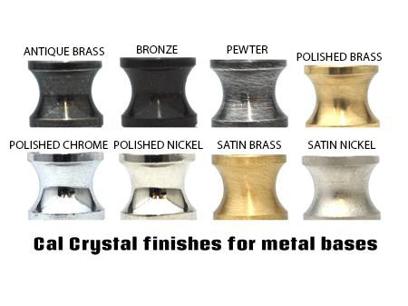 Cal Crystal Chart of Finishes for Bases of Knobs and Pulls