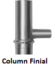 Sextant 1500 Series Door Pull Column Finial - Polished Stainless Steel