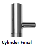 Sextant 1200 Series Door Pull Cylinder Finial - Polished Stainless Steel