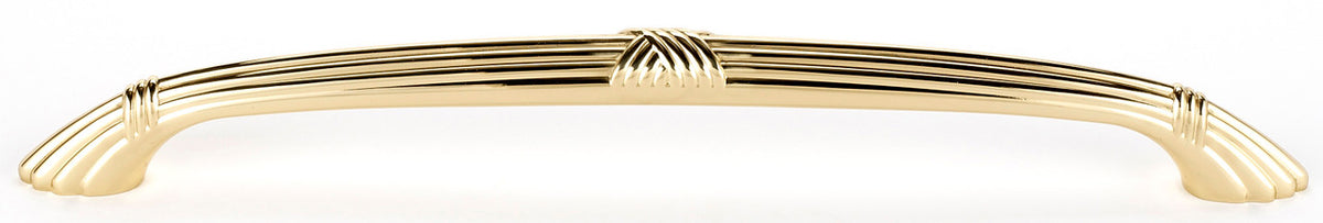 Alno D112-18-PB/NL: 18" cc Ribbon & Reed Appliance Pull - Unlacquered Brass
