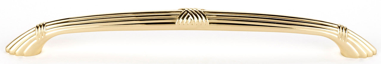 Alno D112-18-PB/NL: 18" cc Ribbon & Reed Appliance Pull - Unlacquered Brass