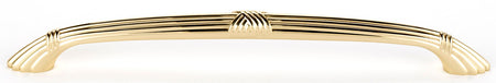Alno D112-AP-PB/NL: 10" cc Ribbon & Reed Appliance Pull - Unlacquered Brass