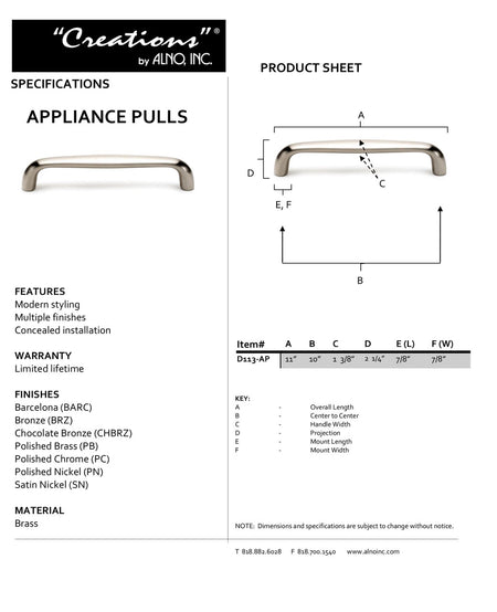 Specificaton Sheet