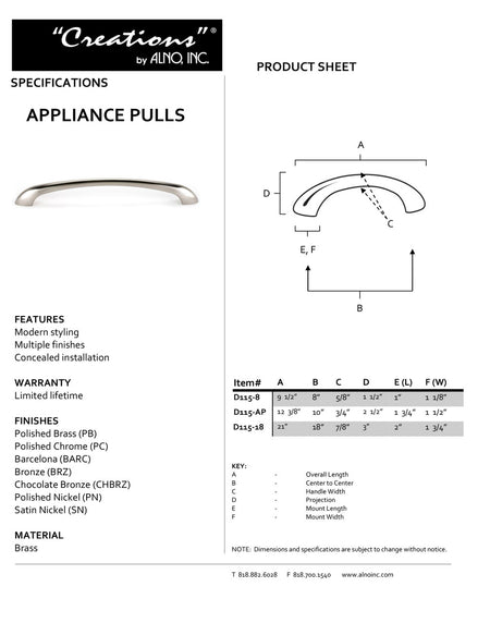 Specificaton Sheet