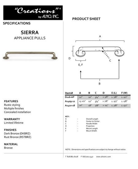 Specificaton Sheet