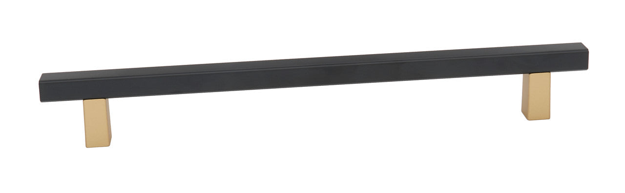 Alno D2805-12-CHP/MB: 12" cc Quadrato Smooth Bar Appliance Pull - Champagne/Matte Black