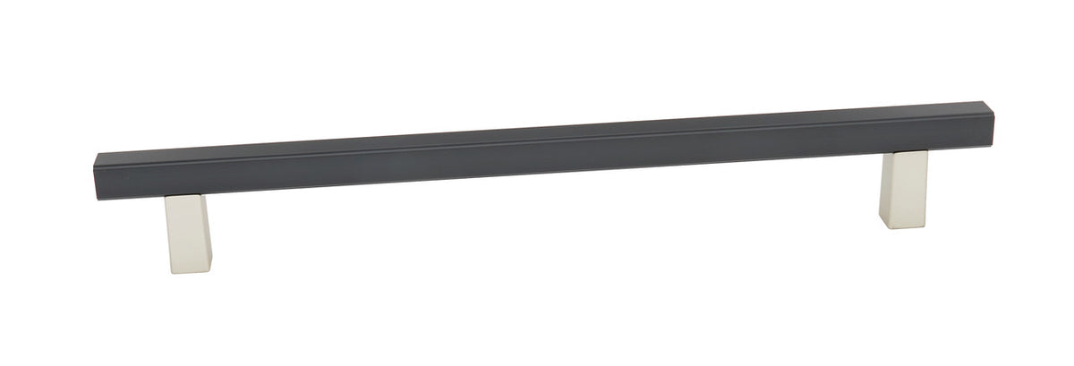 Alno D2805-12-MN/MB: 12" cc Quadrato Smooth Bar Appliance Pull - Matte Nickel/Matte Black