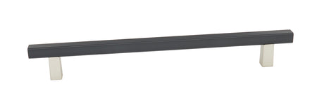 Alno D2805-12-MN/MB: 12" cc Quadrato Smooth Bar Appliance Pull - Matte Nickel/Matte Black
