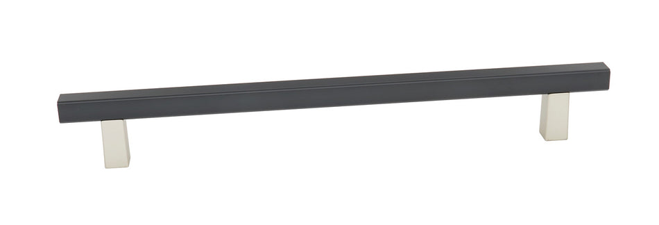 Alno D2805-12-MN/MB: 12" cc Quadrato Smooth Bar Appliance Pull - Matte Nickel/Matte Black