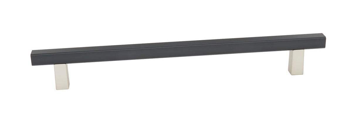 Alno D2805-18-MN/MB: 18" cc Quadrato Smooth Bar Appliance Pull - Matte Nickel/Matte Black