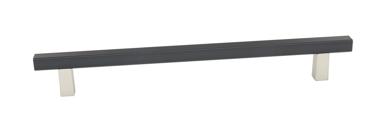 Alno D2805-18-MN/MB: 18" cc Quadrato Smooth Bar Appliance Pull - Matte Nickel/Matte Black
