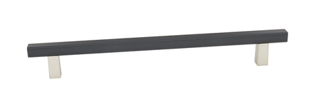 Alno D2805-18-MN/MB: 18" cc Quadrato Smooth Bar Appliance Pull - Matte Nickel/Matte Black