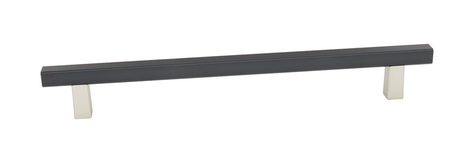 Alno D2805-18-MN/MB: 18" cc Quadrato Smooth Bar Appliance Pull - Matte Nickel/Matte Black