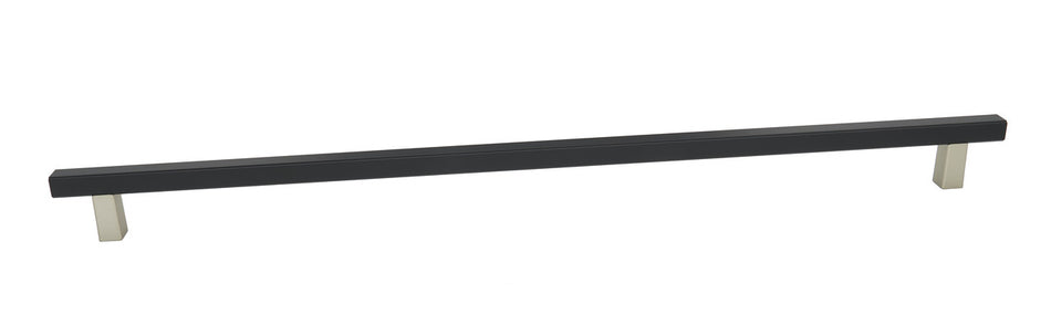 Alno D2805-24-MN/MB: 24" cc  Quadrato Smooth Bar Appliance Pull - Matte Nickel/Matte Black