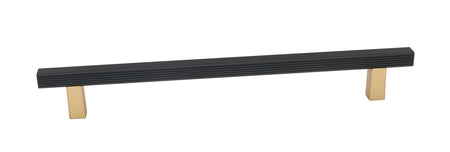 Alno D2905-12-CHP/MB: 12" cc Quadrato Grooved Bar Appliance Pull - Champagne/Matte Black