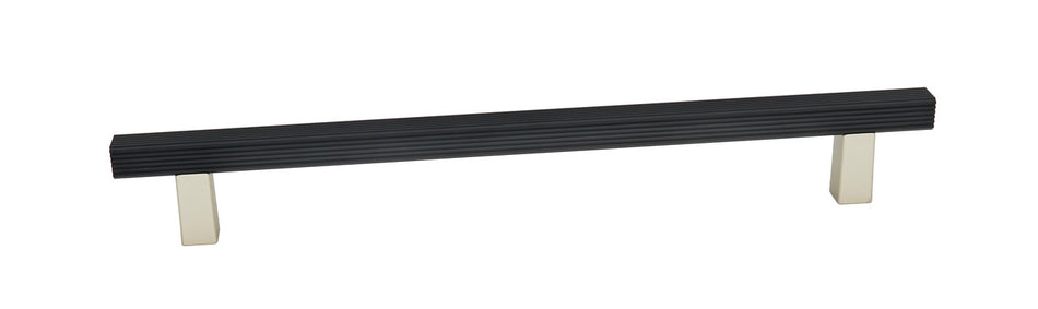 Alno D2905-12-MN/MB: 12" cc Quadrato Grooved Bar Appliance Pull - Matte Nickel/Matte Black