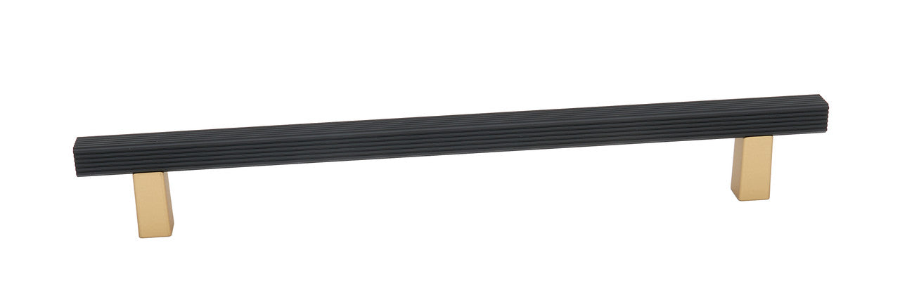 Alno D2905-18-CHP/MB: 18" cc Quadrato Grooved Bar Appliance Pull - Champagne/Matte Black