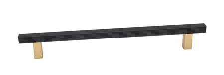 Alno D2905-18-CHP/MB: 18" cc Quadrato Grooved Bar Appliance Pull - Champagne/Matte Black